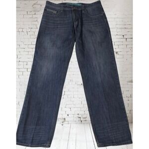 Rock and Roll Denim Revolver Jeans Mens 34x34 Blue Slim Straight Leg
